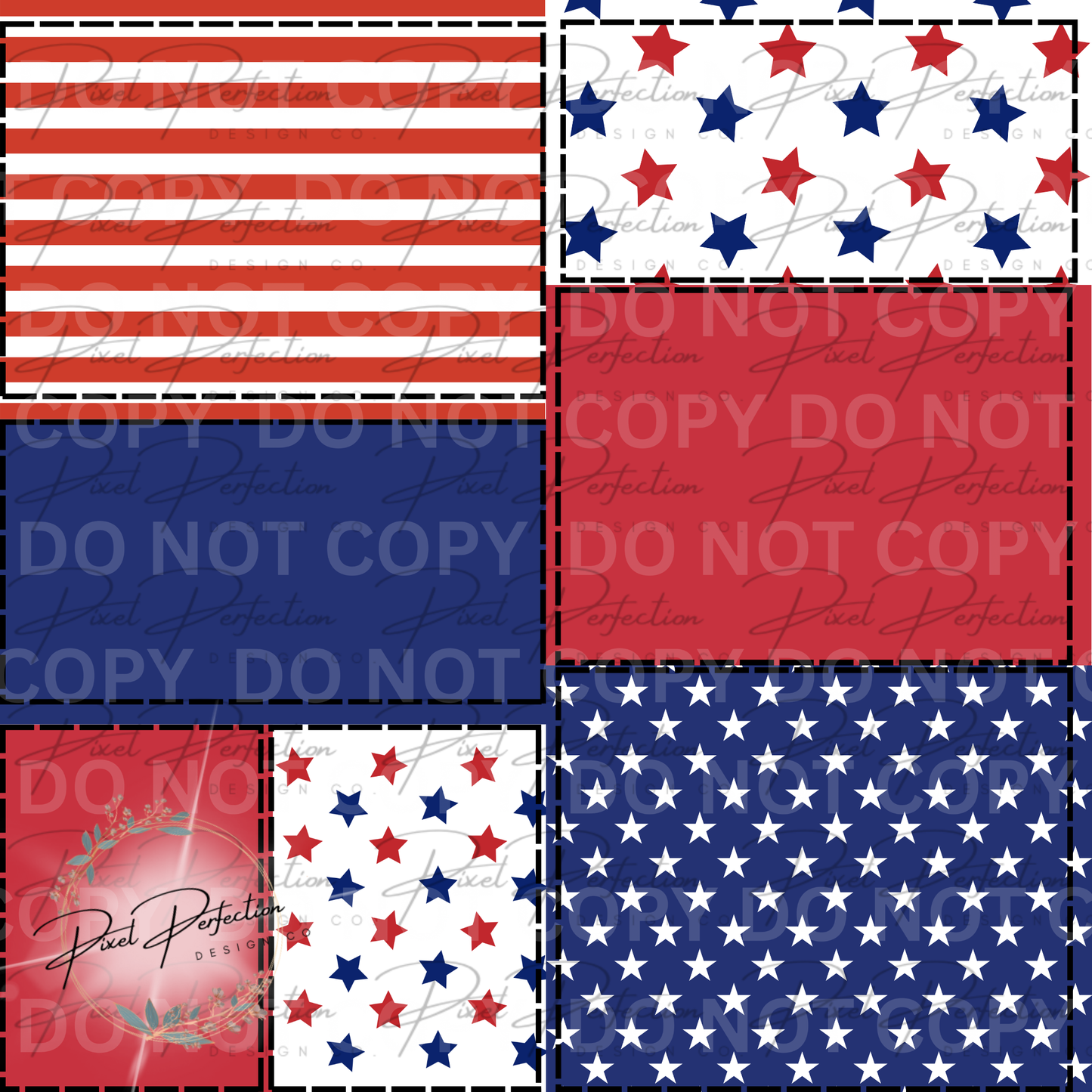 Fourth of July patchwork seamless
