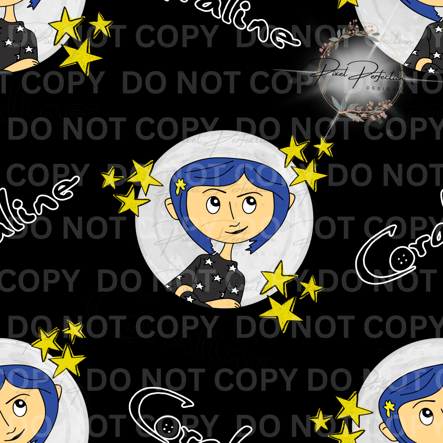 Button eyes and stars seamless