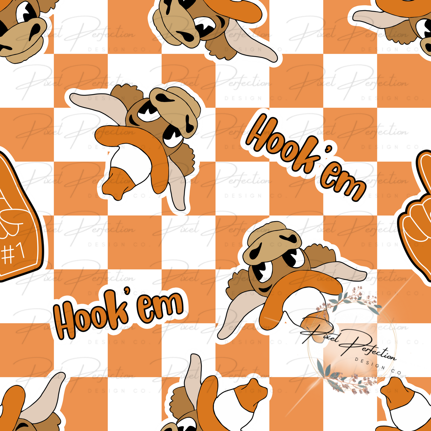Texas football checkered background seamless