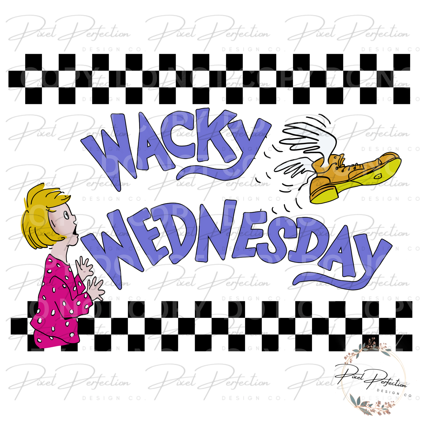 Dr Seuss Wacky Wednesday  checkered border png
