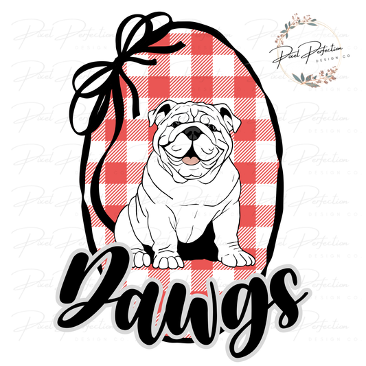 Georgia Football hand drawn bow frame PNG