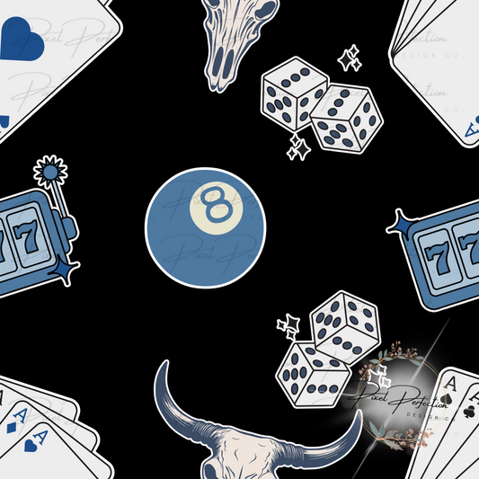 Blue girlie lucky western seamless