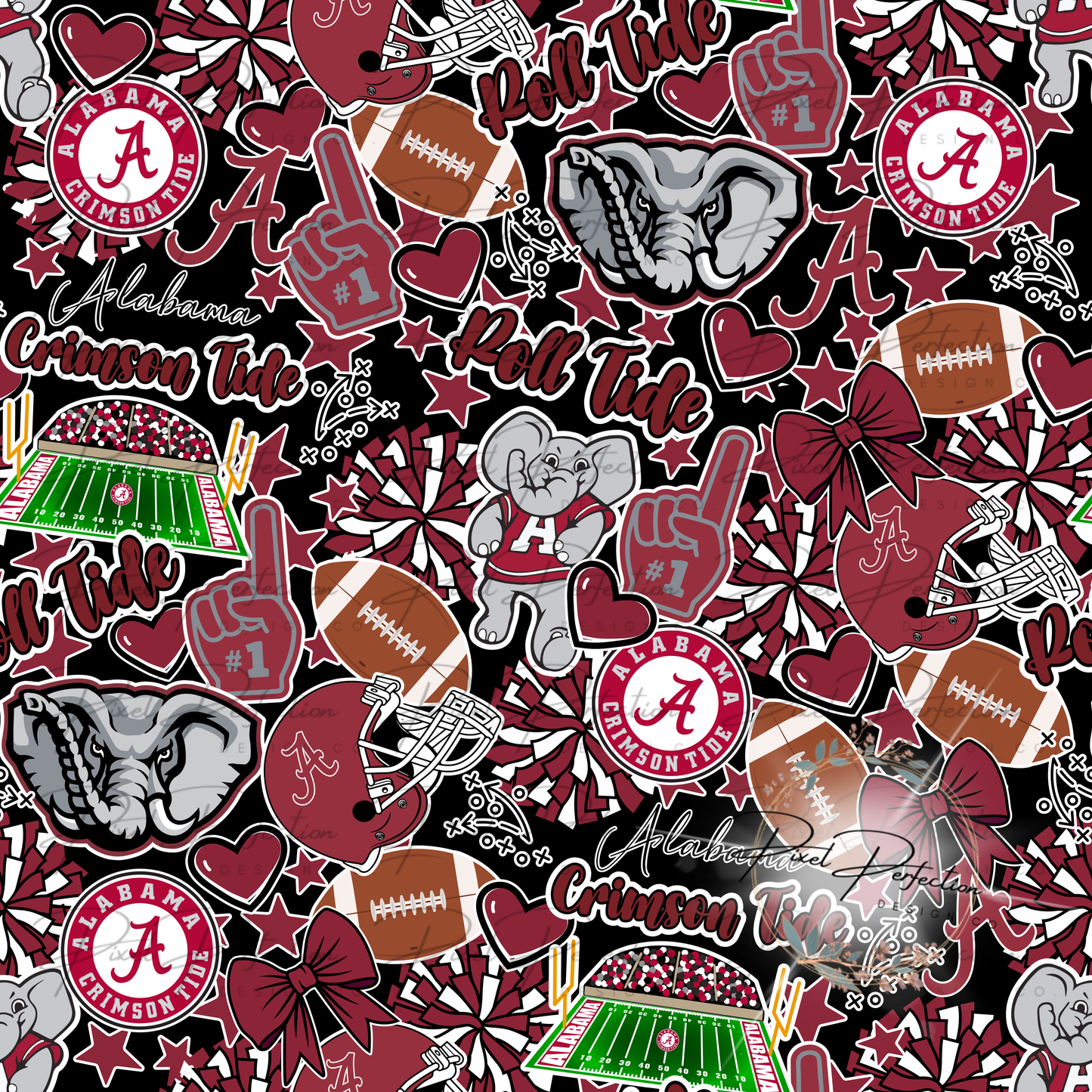 Alabama football collage seamless