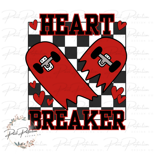 Heart Breaker skateboard checkered background png