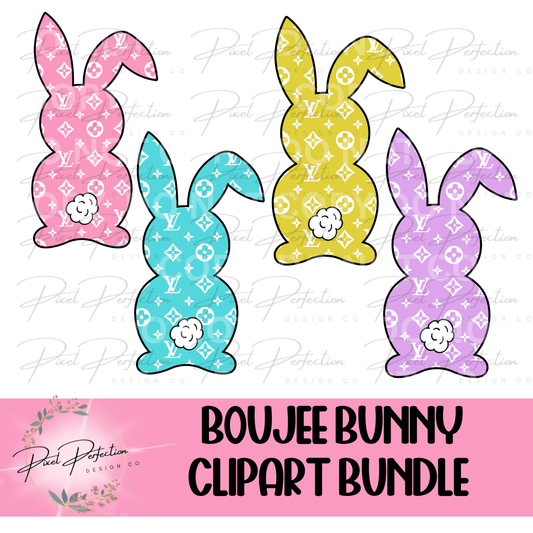 Boujee bunny clipart bundle