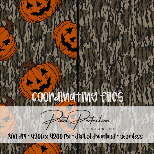Camo jackolantern seamless with coordinating camo