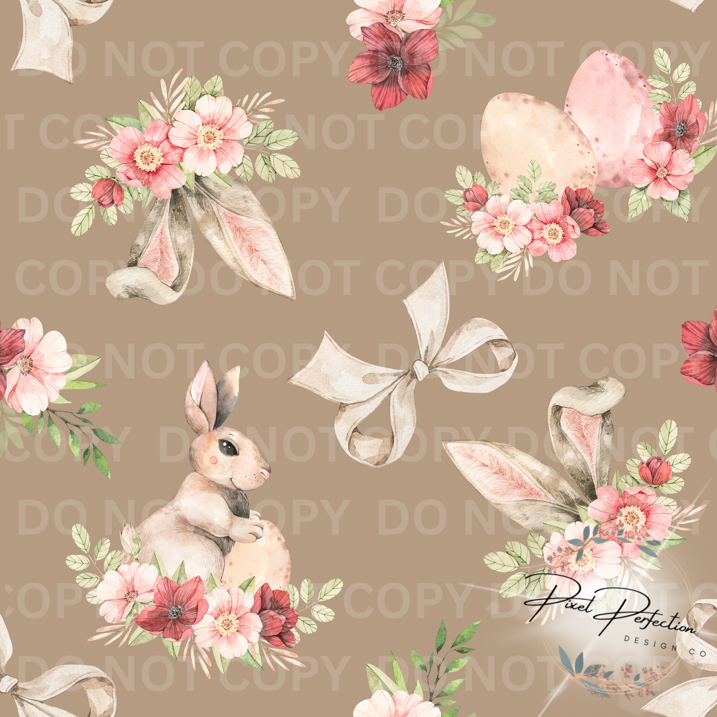 Girly Floral bunny Easter seamless