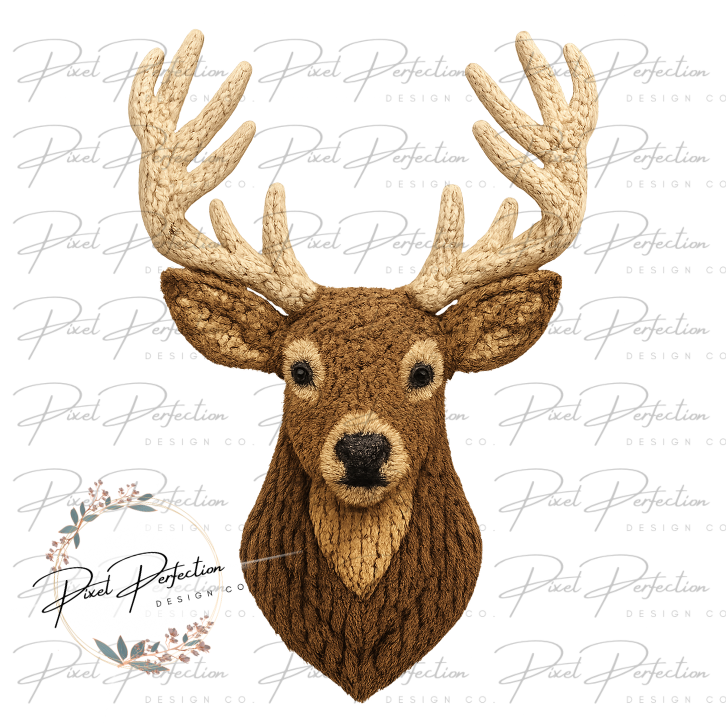 Deer faux crocheted yarn png