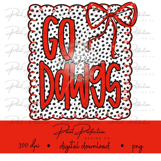 Go Dawgs dot frame with bow png