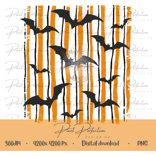 Halloween stripes and bats png