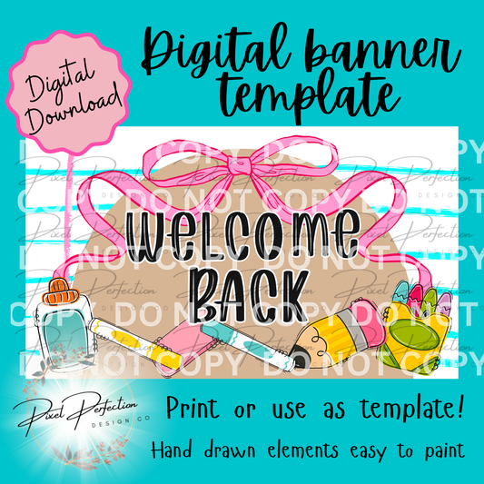 Back to school welcome back banner template