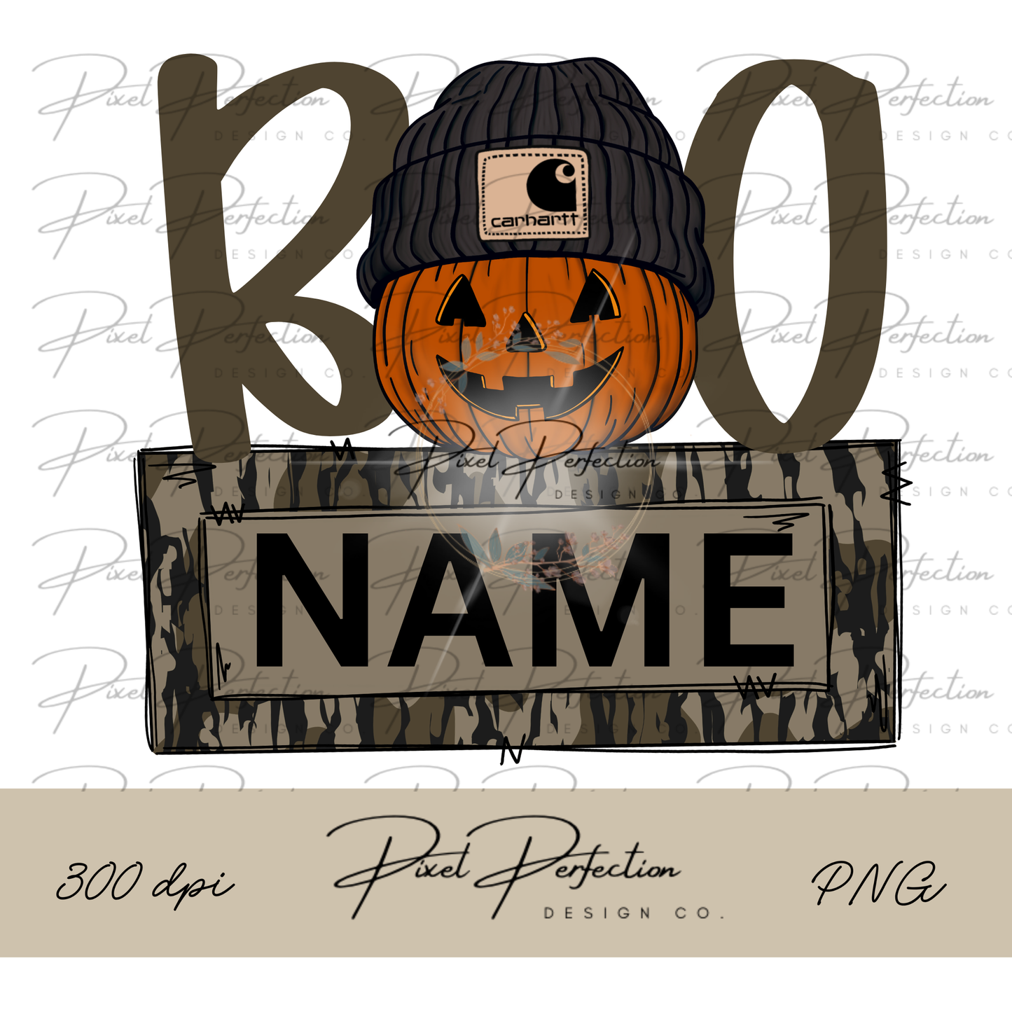 Blue collar boys boo pumpkin nameplate png