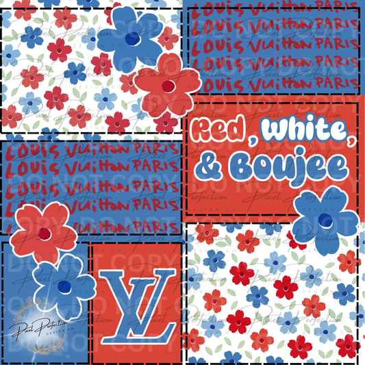Fourth of July Red White and Boujee seamless
