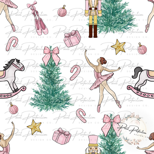 Nutcracker Ballerina Girlie Christmas seamless