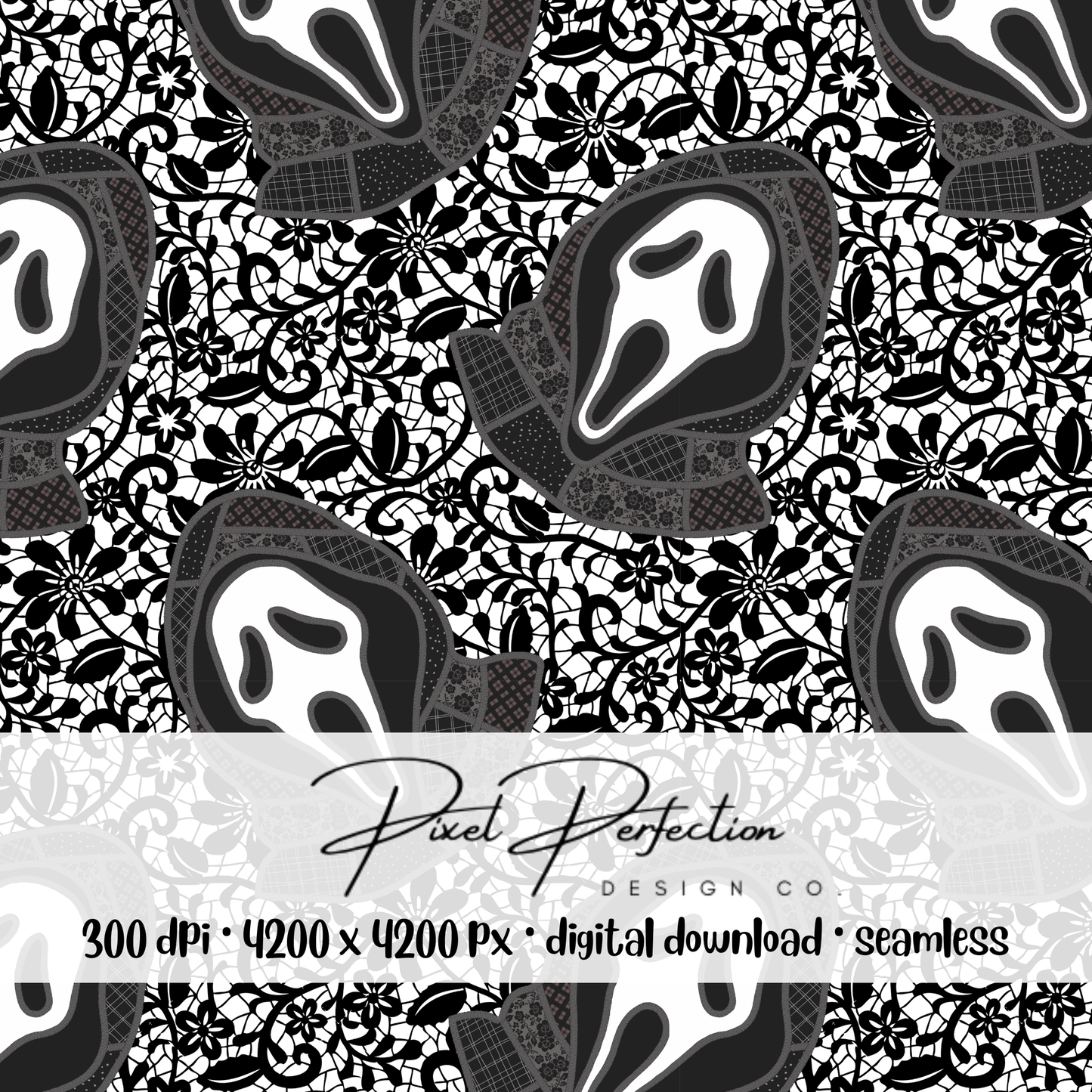 Ghostface faux lace seamless