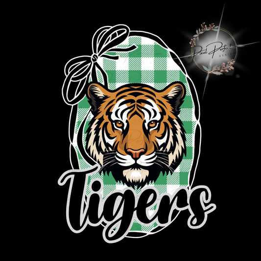 Tigers coquette Bow frame PNG