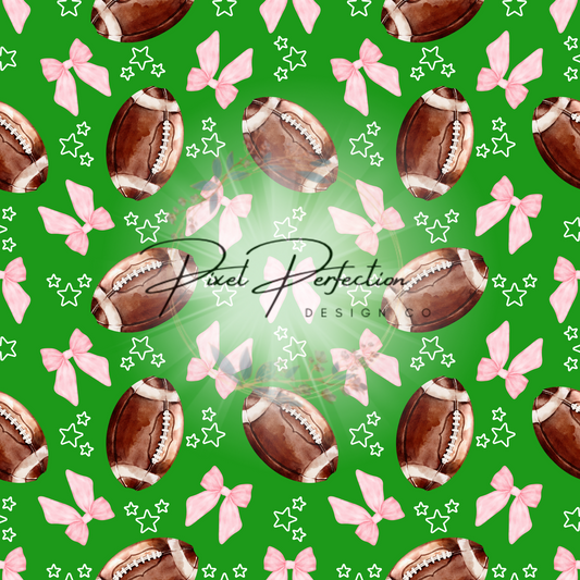 Watercolor football and bows seamless