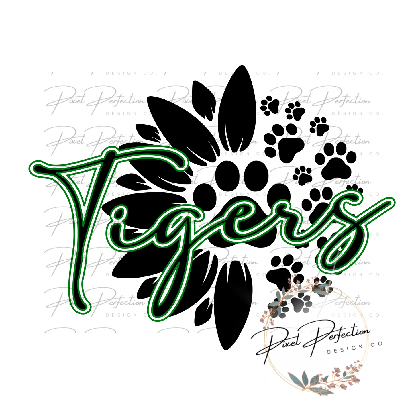 Tigers sunflower paw prints