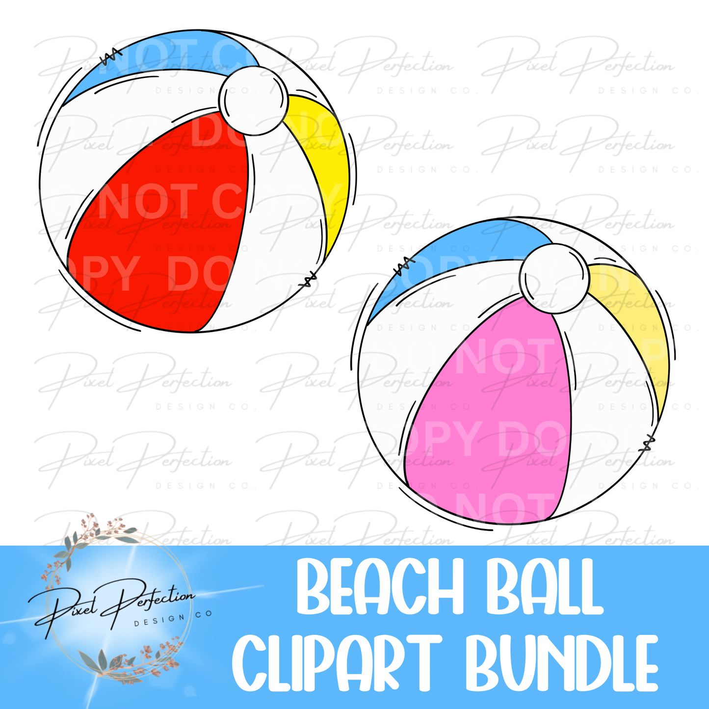 Beach ball clipart bundle
