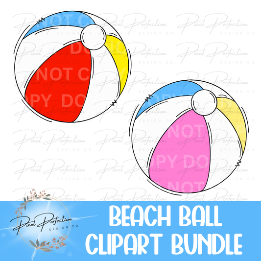 Beach ball clipart bundle