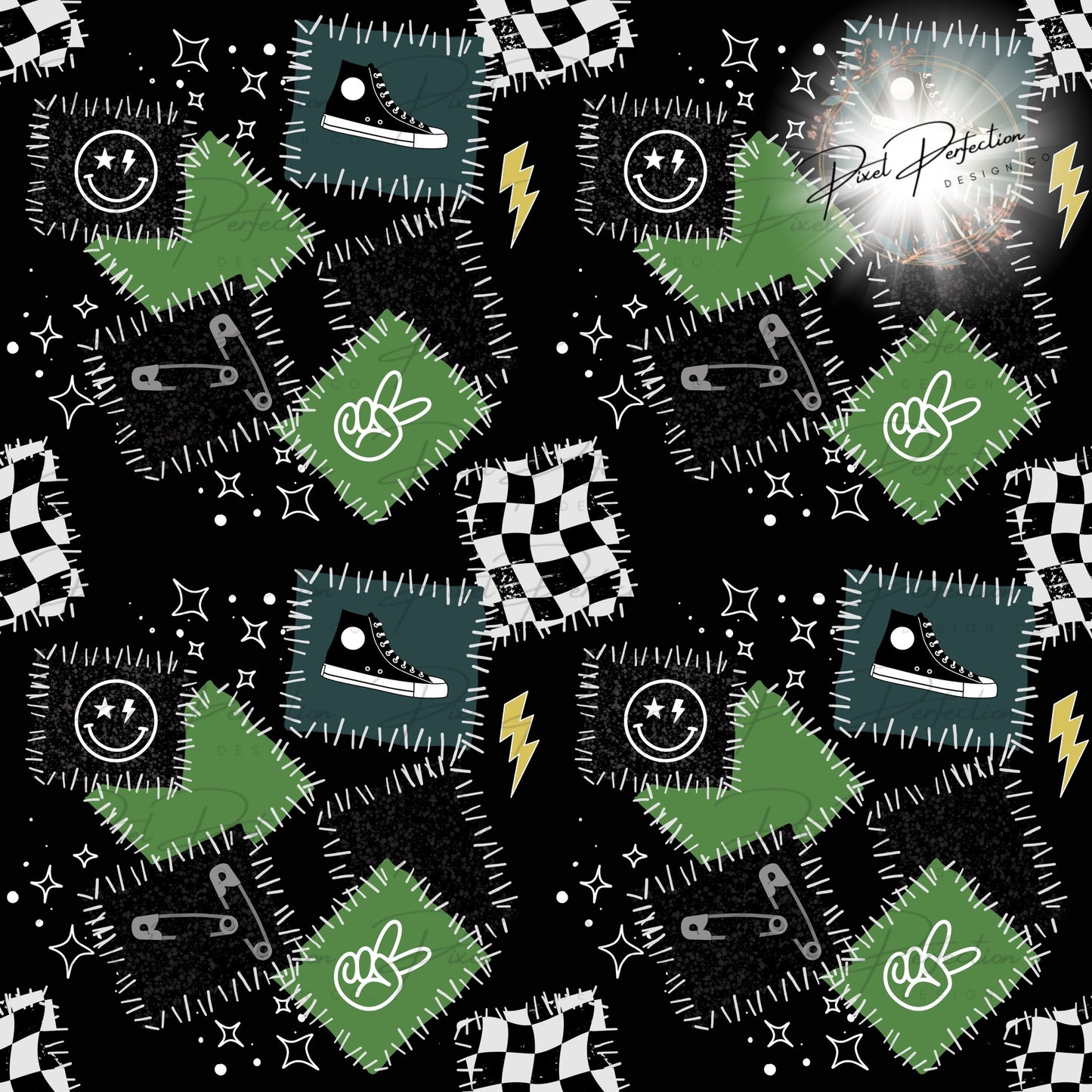 Rad Boy patches seamless design