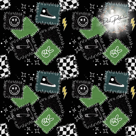 Rad Boy patches seamless design