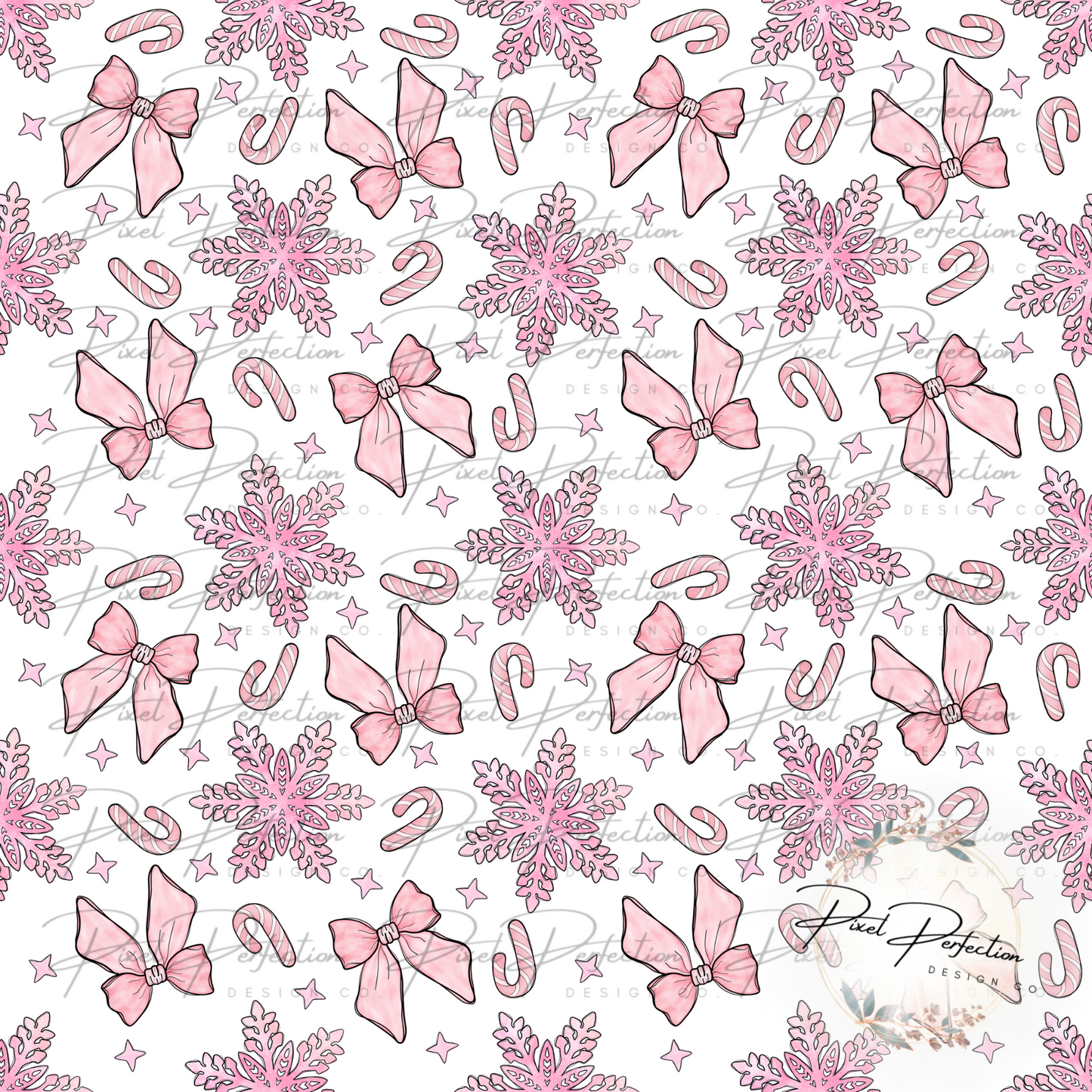 Pink Candy Cane Christmas Seamless