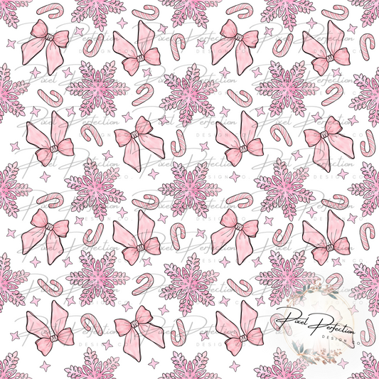 Pink Candy Cane Christmas Seamless