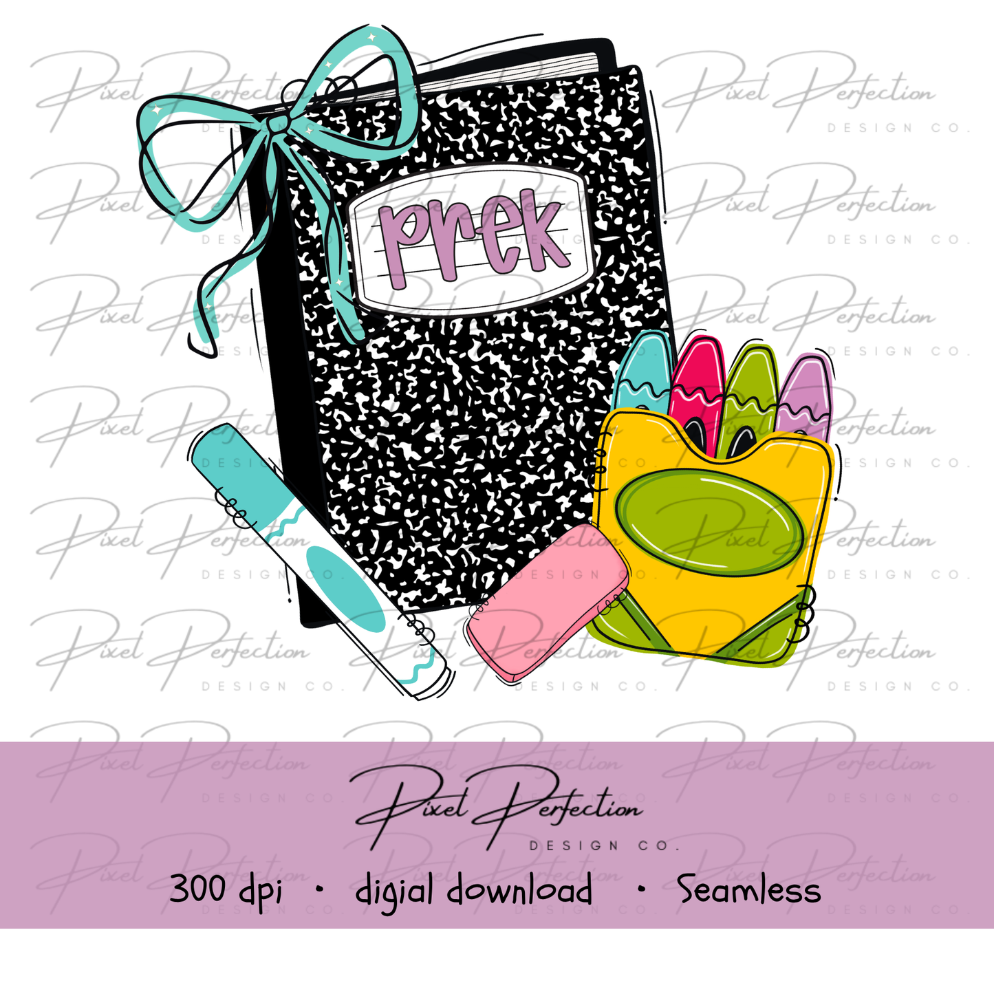 Back to school doodle stripe matching prek png