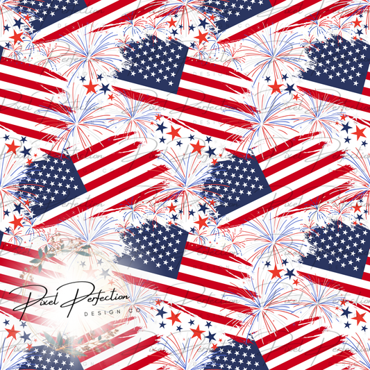 Fourth of July Joe dirt flag and fireworks quote coordinating seamless