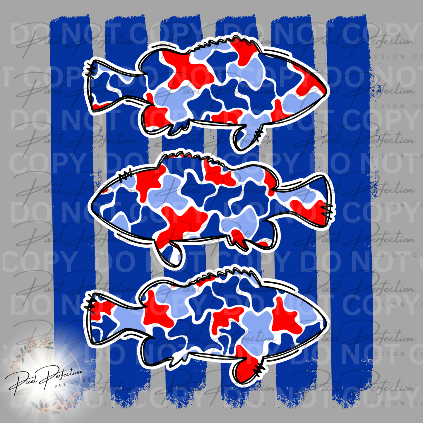 Fourth of July camo fish png