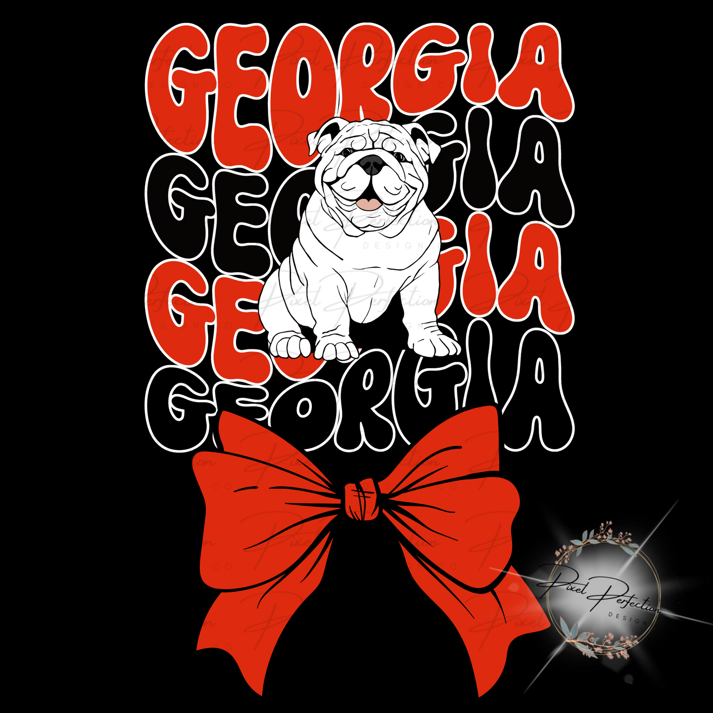 Georgia Coquette Bow Full body hand drawn PNG