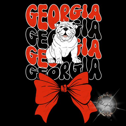 Georgia Coquette Bow Full body hand drawn PNG