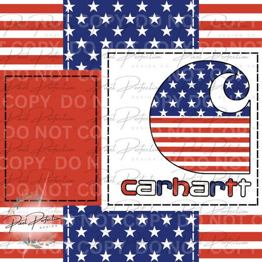 Blue collar red white and blue patchwork seamless