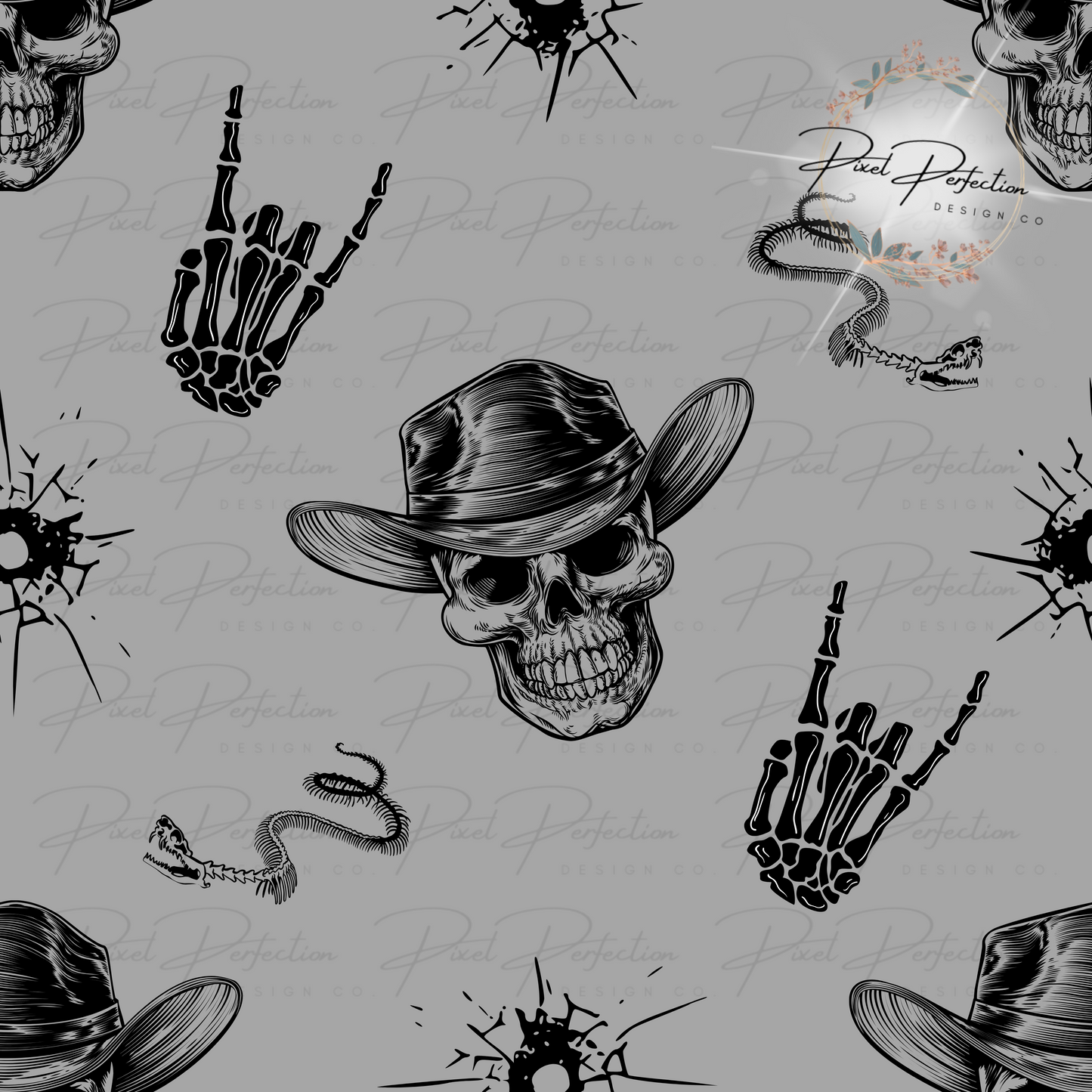 Cowboy skeleton seamless