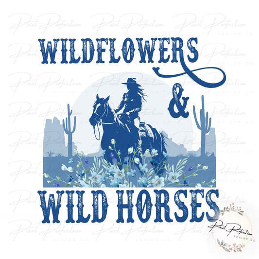 Wild Flowers & Wild Horses PNG