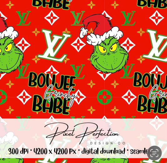 Boujee Babe Green guy seamless
