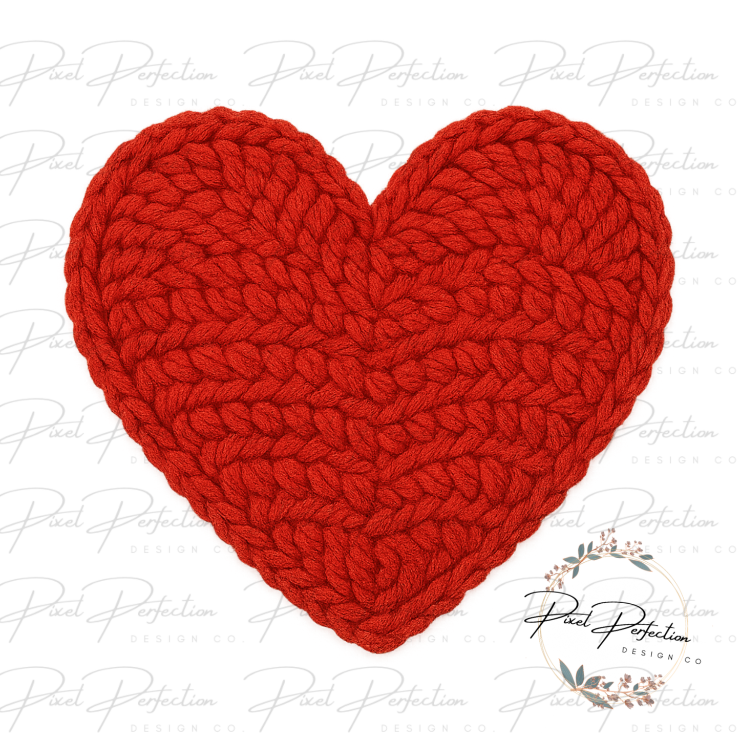 Red yarn heart png