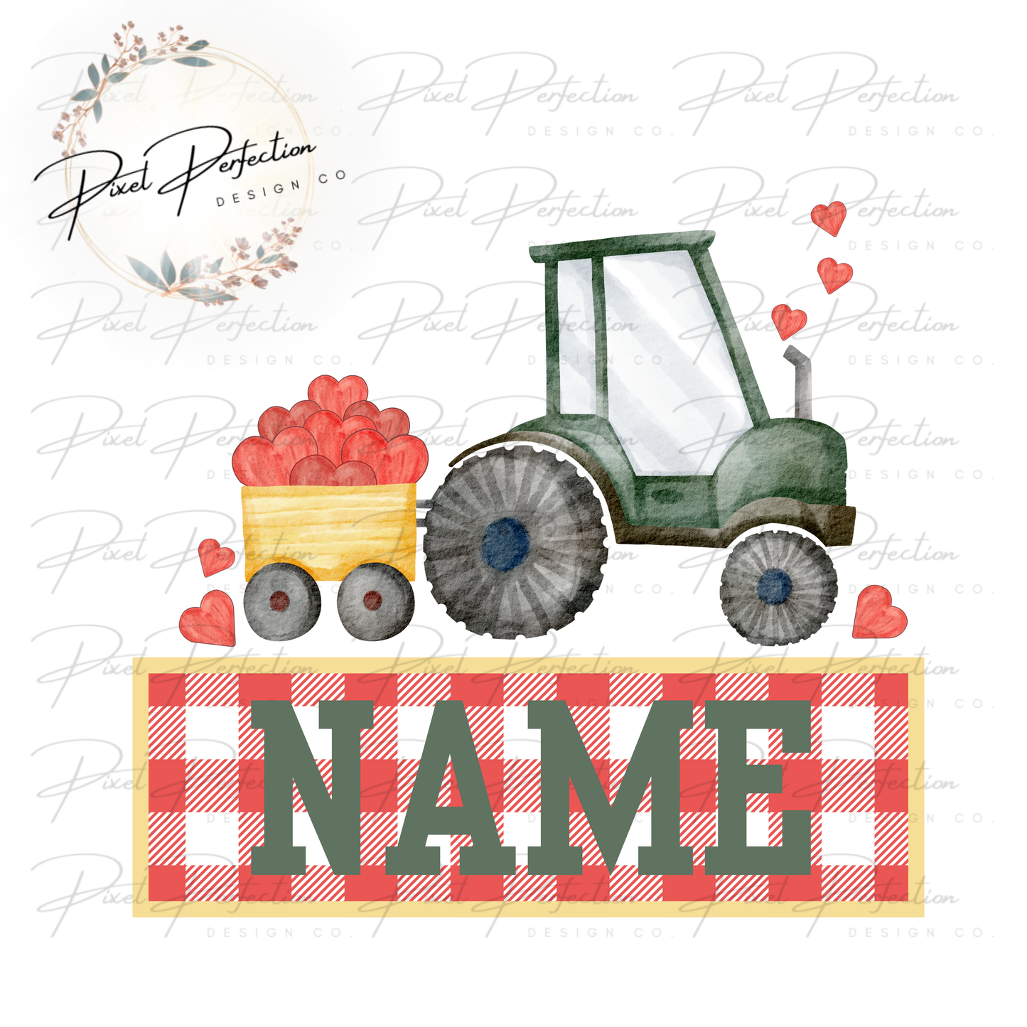 Tractor valentines name plate blank