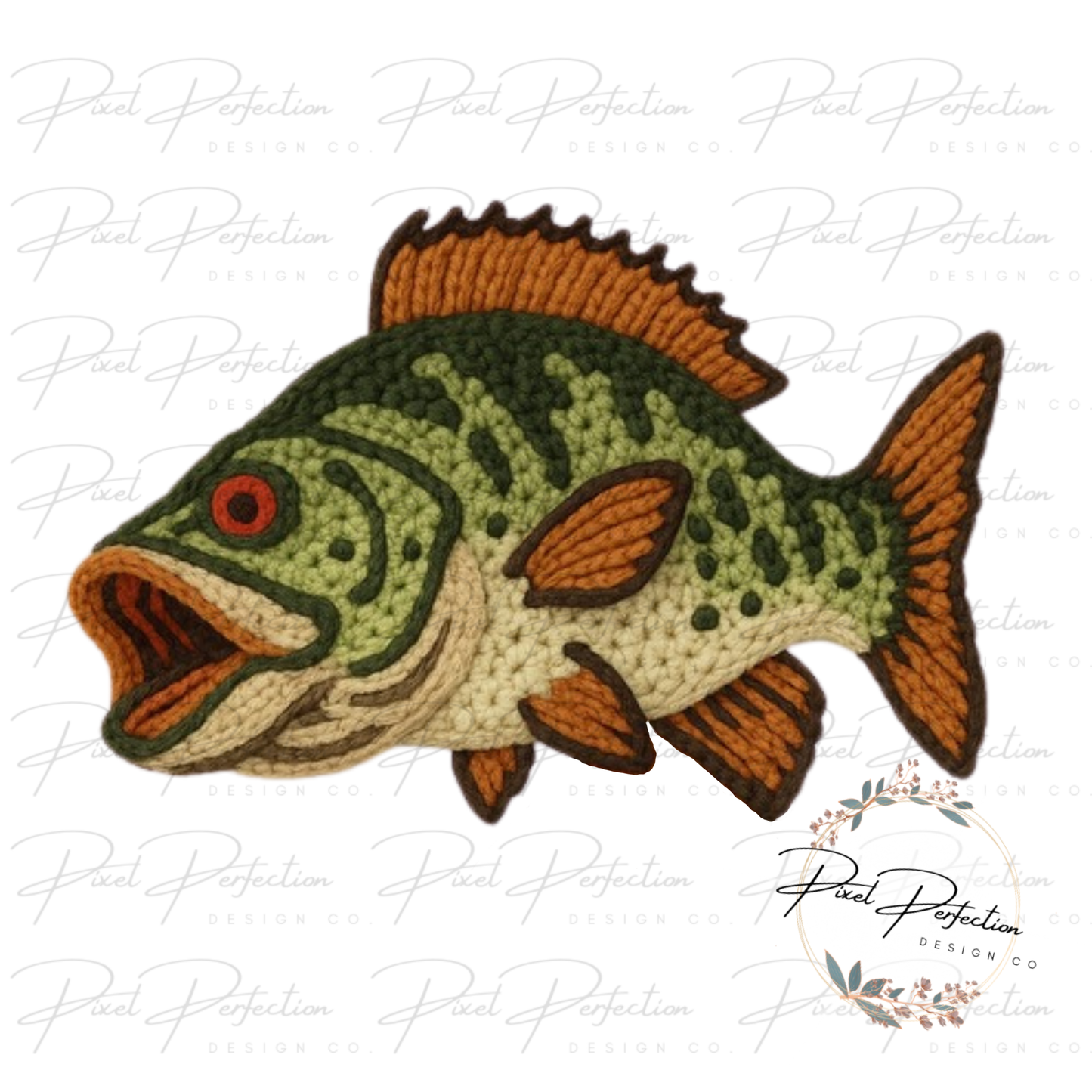 Fish faux crocheted yarn png