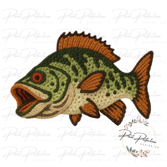 Fish faux crocheted yarn png