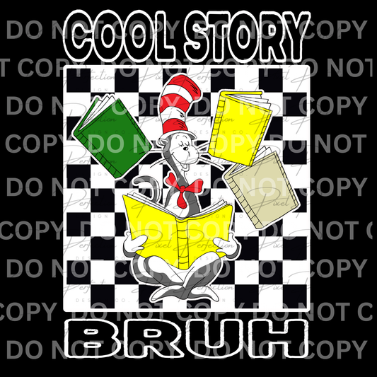 Dr Seuss read across America cat in the hat cool story bruh checkered png