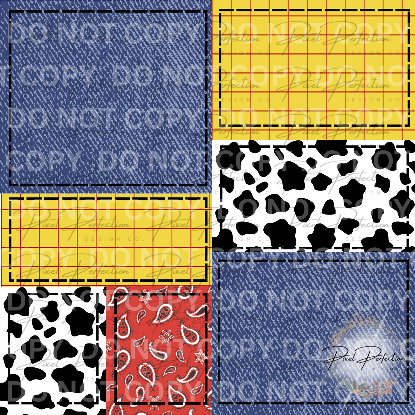 Toy inspired patchwork seamless