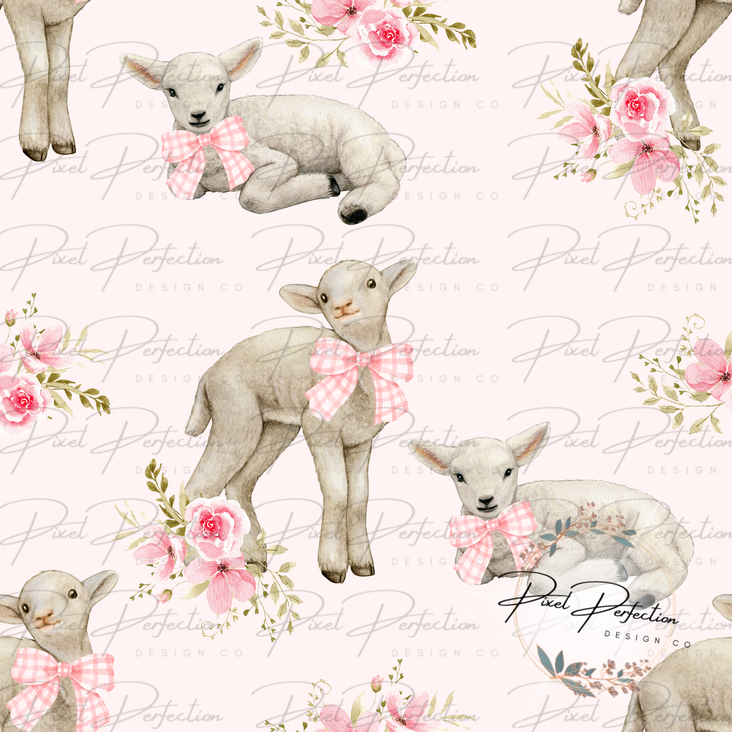 Girly little lamb seamless