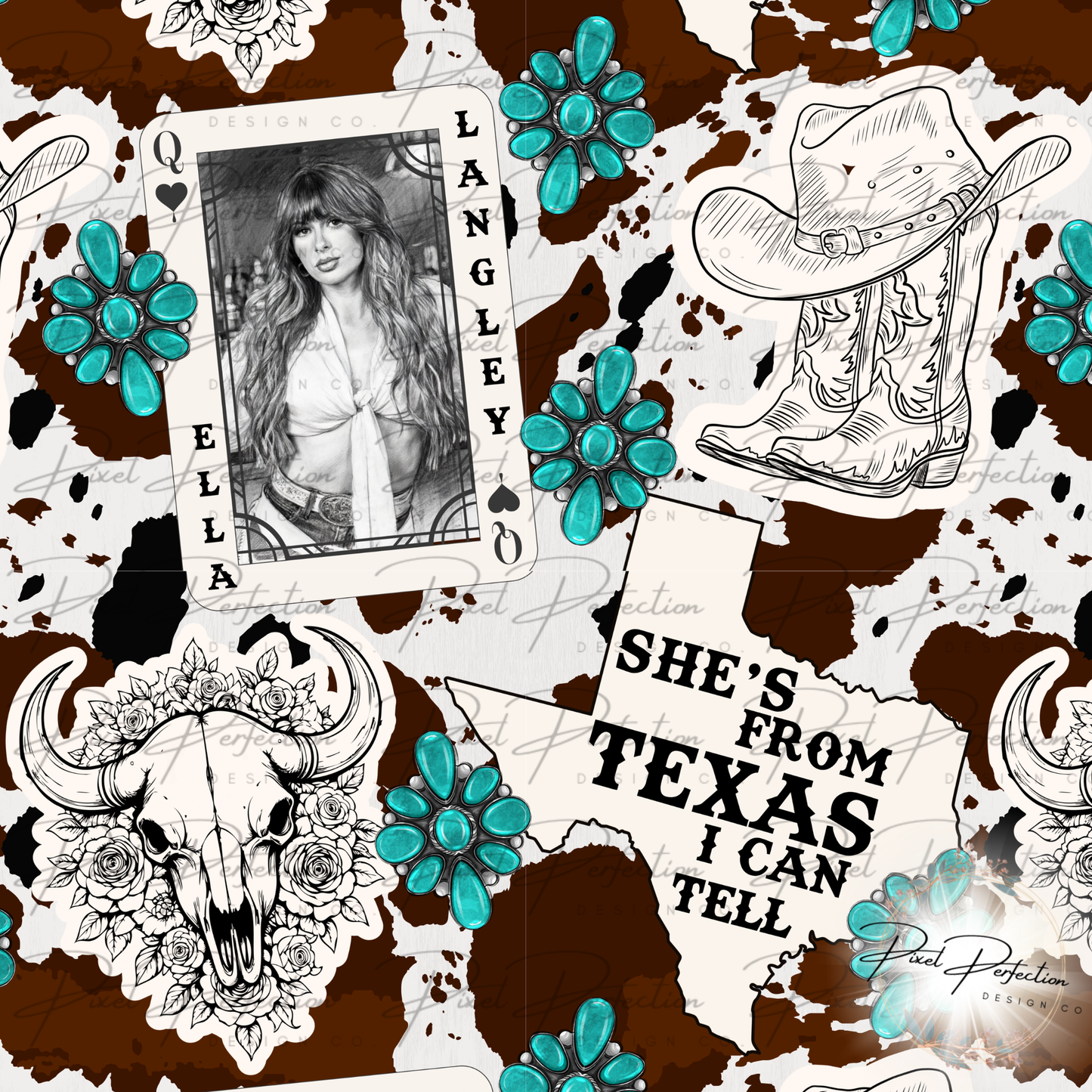 She’s from Texas I can tell cowhide seamless