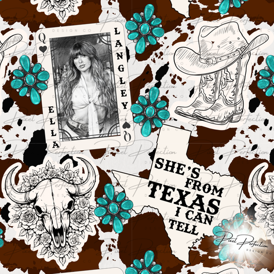 Ella She’s from Texas I can tell cowhide seamless