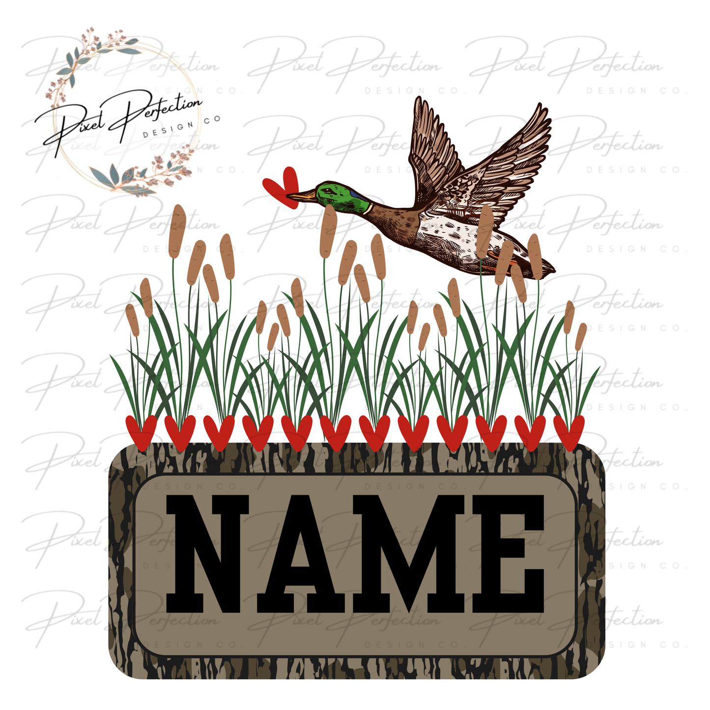 Duck valentines name plate