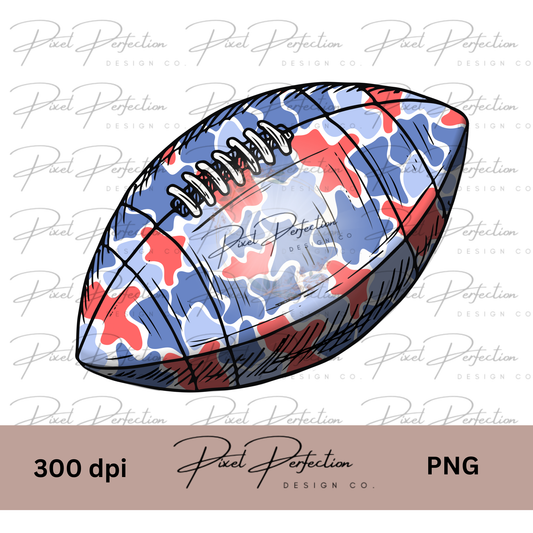 Faded Red white and blue Camo football png