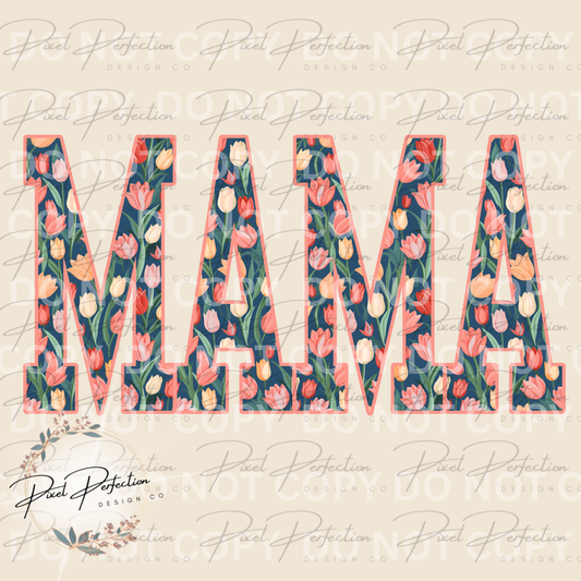 Spring floral tulips mama png