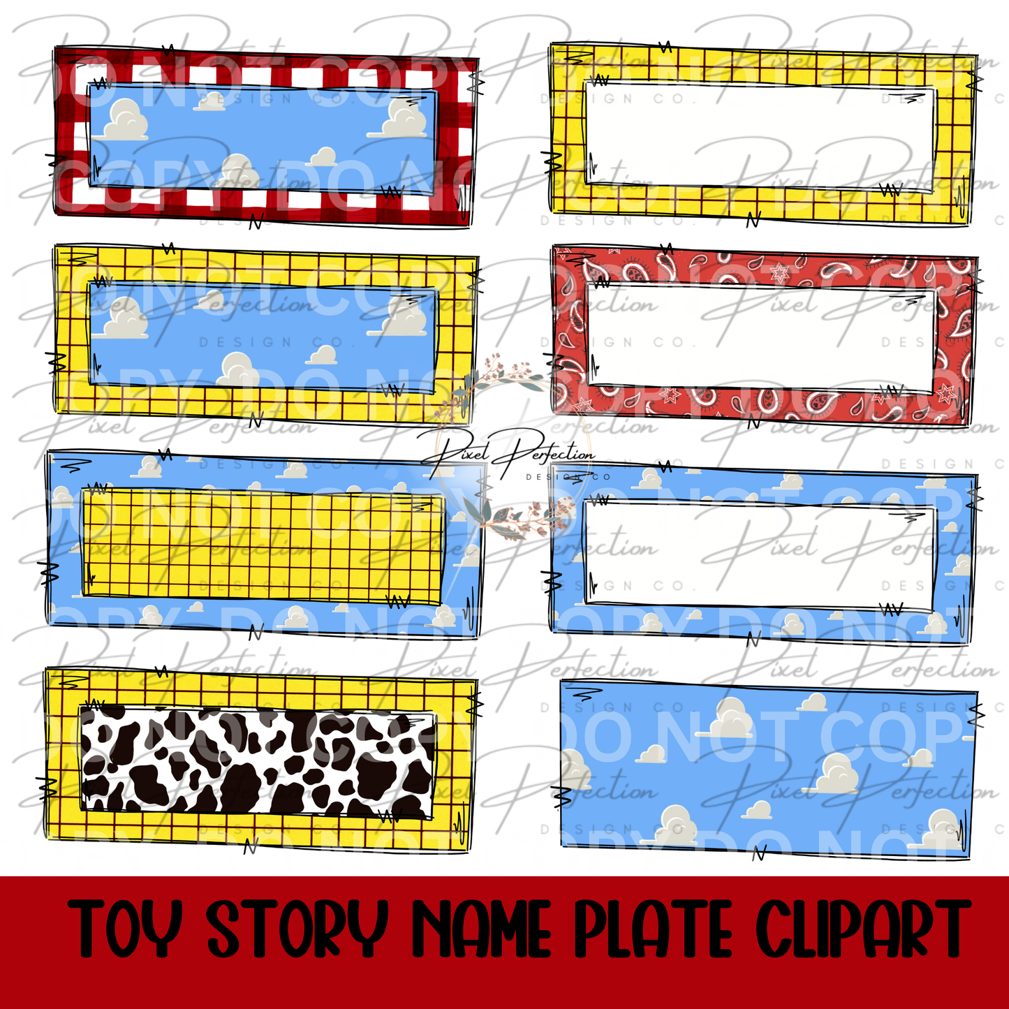 Toy name plate clipart bundle